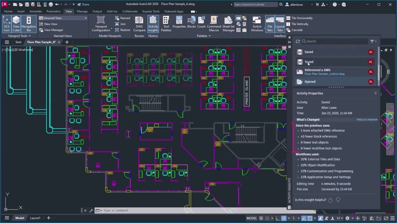 Activity Insights | AutoCAD 2026